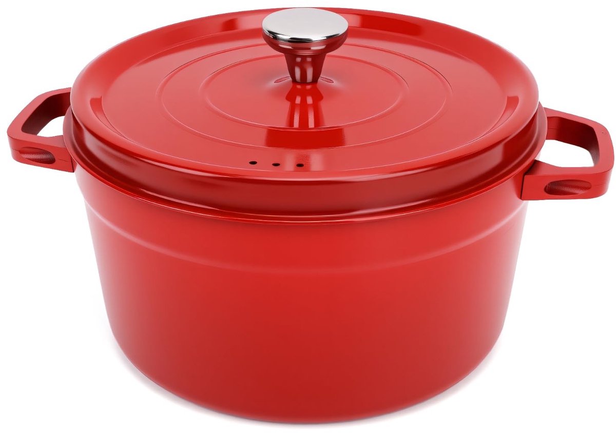 NTH products - Geëmailleerde gietijzeren Dutch Oven - Ronde stoofpan - Ideaal voor sudderen en bakken - 28 cm - Kook- en serveren - Geschikt voor elke k...