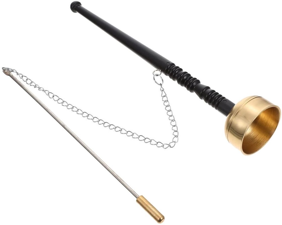 MTTproducts- Handbel Yinqing met Lange Steel - Boeddhistische Handbel - Meditatie Bel - Spirituele Rituelen - Duurzaam Koper - Rustgevende Sfeer - Meditatiebel