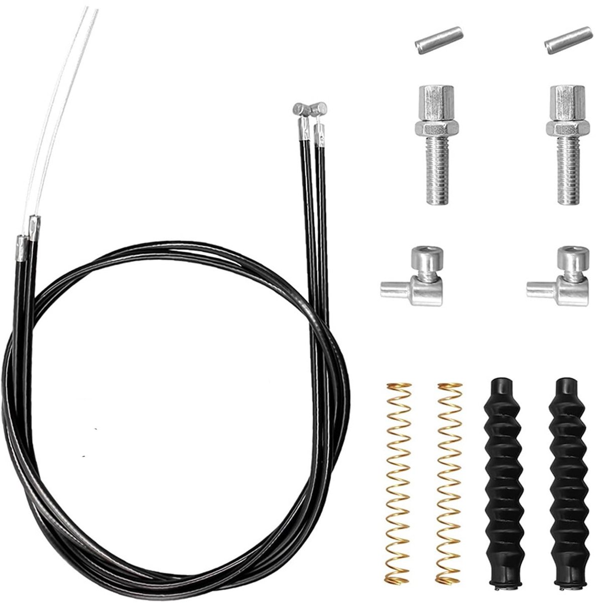 MTTproducts- Remkabelset 12pcs - Universele Remkabels - Vervangingsset Fiets - Schokbestendig - Duurzaam - Geschikt voor Mountain/Routefiets - Fietsremkabel