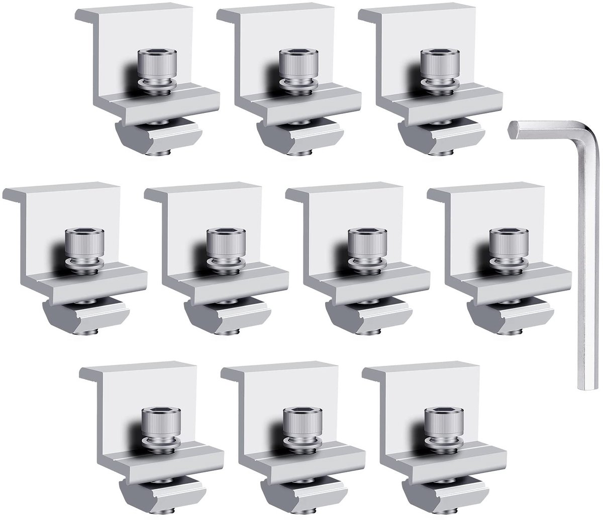 MTTproducts- Z-Houder Aluminium - Verstelbaar - Set van 10 - Geschikt voor 30/35 mm - Motorhomes - Corrosiebestendig - Hoogwaardige kwaliteit - Zonnepaneelbeugels