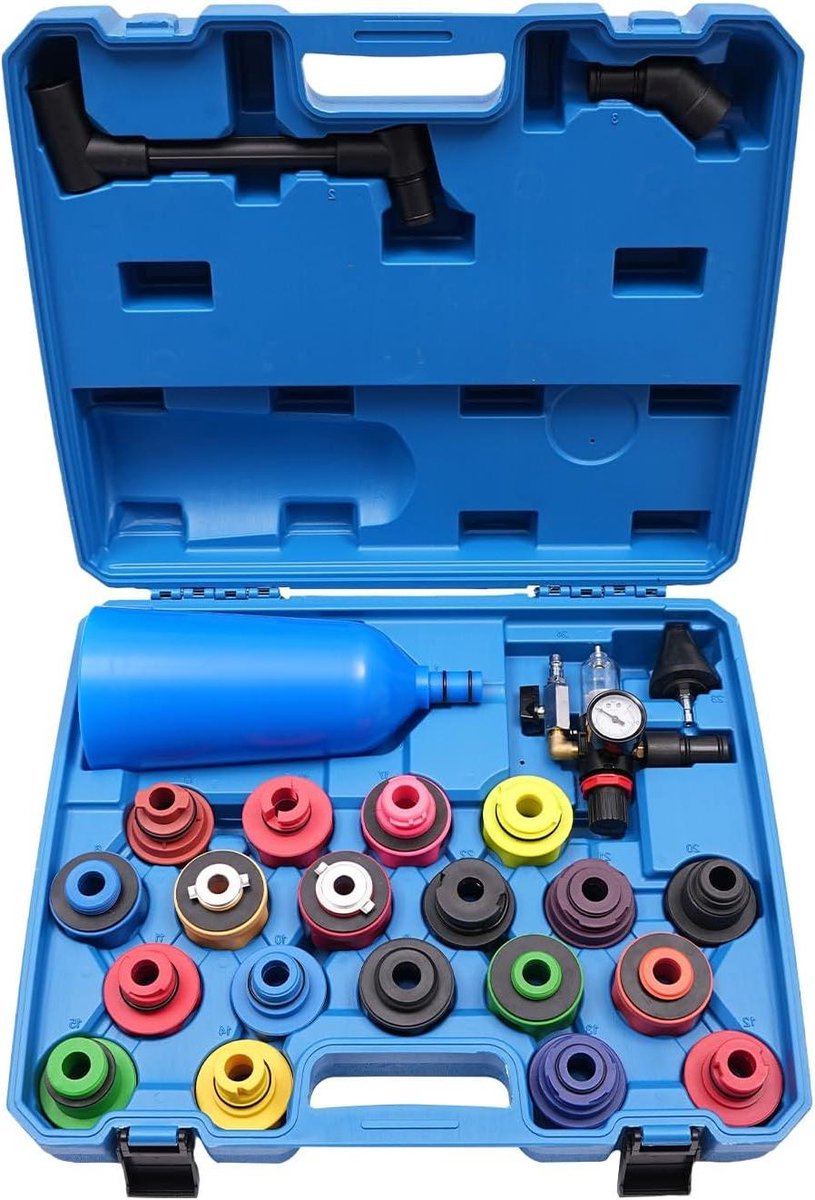 Olievultrechters Set - Motorolie Tool - Auto Onderhoud - 24-delig Inclusief Koffer - 2 Liter Capaciteit - Blauw