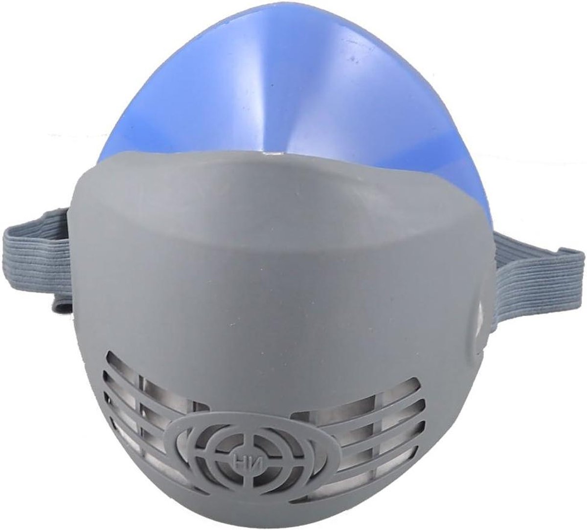 Stofmasker Verstelbaar - Ademhalingsmasker Mondkapje - Bescherming Tegen Stof - Siliconen Neus Mond - Eén Maat - Grijs Blauw
