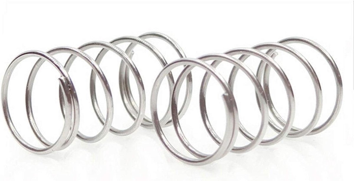 Compressie Lente - Spanningveer Set - Apparaten Reparatie - Roestvrij Staal - 10x50mm 10 Stuks - Zilverkleurig