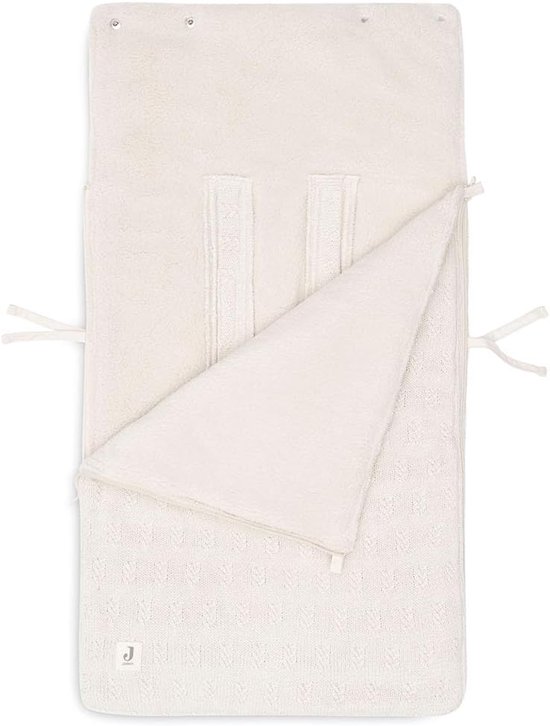 Universele Voetenzak Gebreid Katoen Fleece Voering voor Maxi Cosi en Kinderwagen - Licht Beige — afbeelding 5