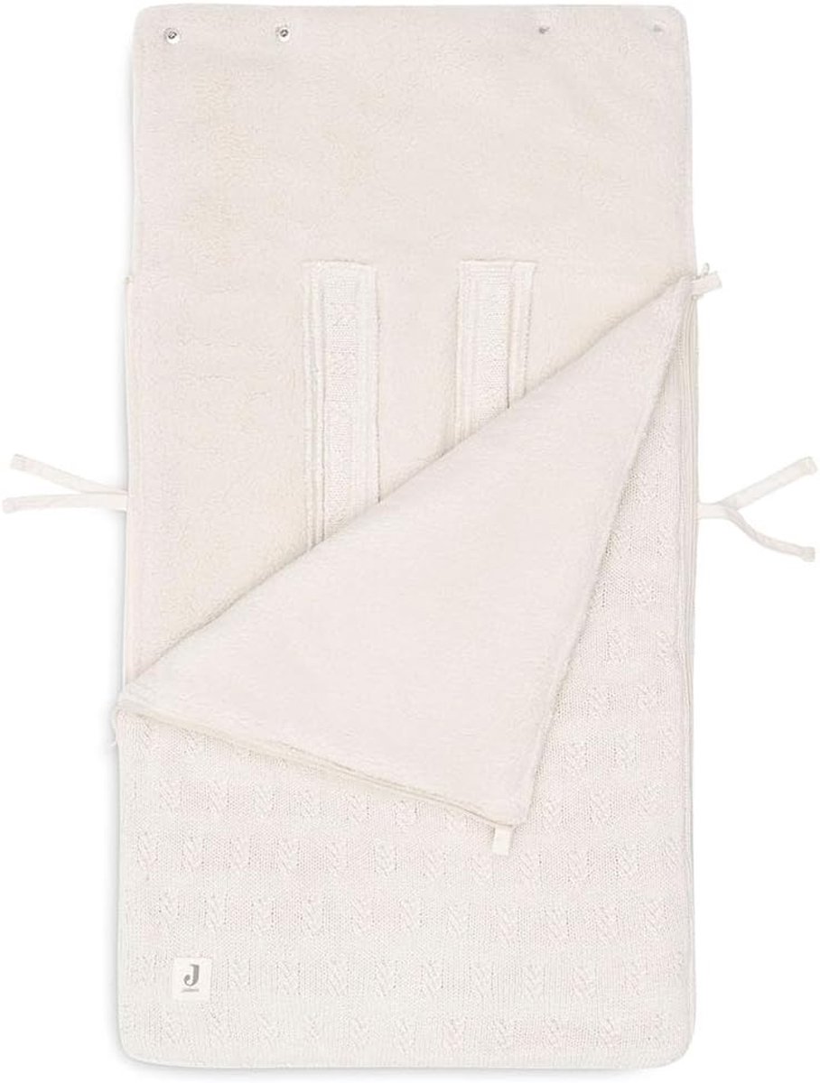Universele Voetenzak Gebreid Katoen Fleece Voering voor Maxi Cosi en Kinderwagen - Licht Beige – foto 5