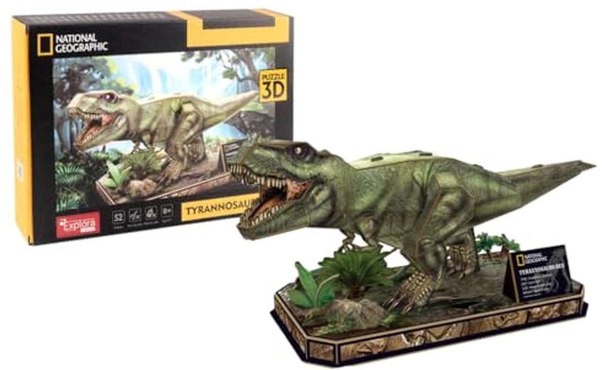 3D T-Rex Puzzel - 52 Stukken - Educatief Bouwspel voor Kinderen - Dinosaurus Puzzel vanaf 8 Jaar