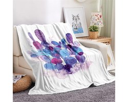 oneforus Flannel Fleece Blanket Green Cactus Print Throw Blanket Super Warm Lightweight Cozy Sofa/Sofa Blanket Wrinkle Resistant No Hair Out