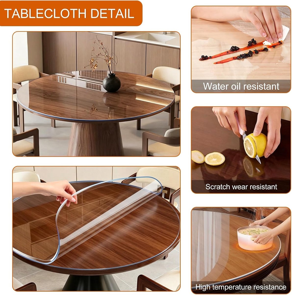 Tafelkleed Rond - Tafelbeschermer Plastic - Meubels Beschermen - Waterdicht en Krasbestendig - Diameter 150cm - Transparant
