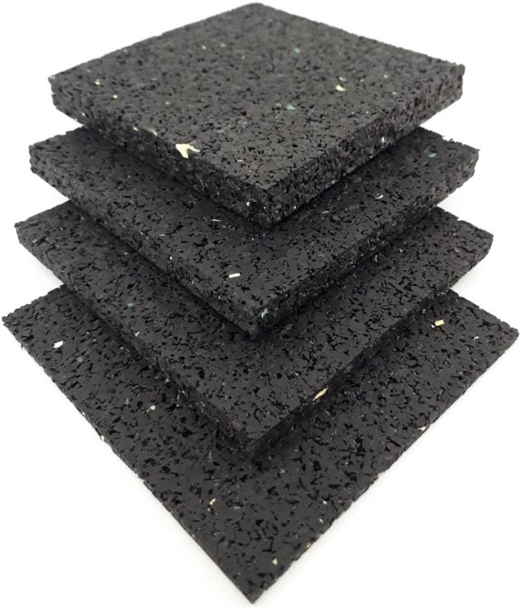 75x Rubberen Terraspads 10x10cm 3mm - Trillingsdempend en Antislip voor Terrasbouw