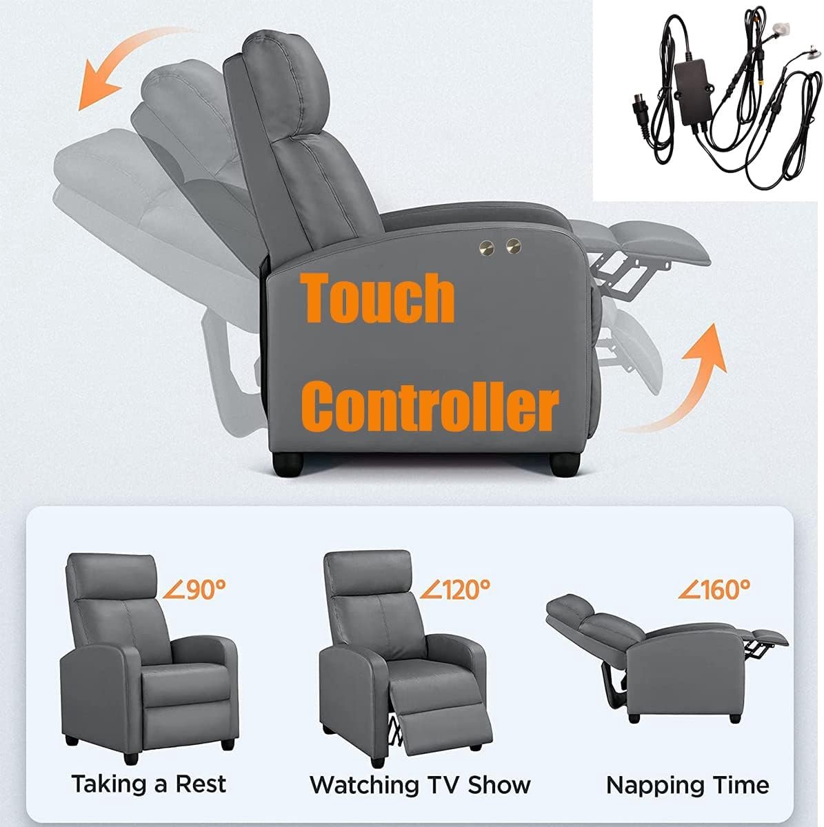 Touch Bedienelement Set voor Elektrische Relaxfauteuils en Banken (5-pins)