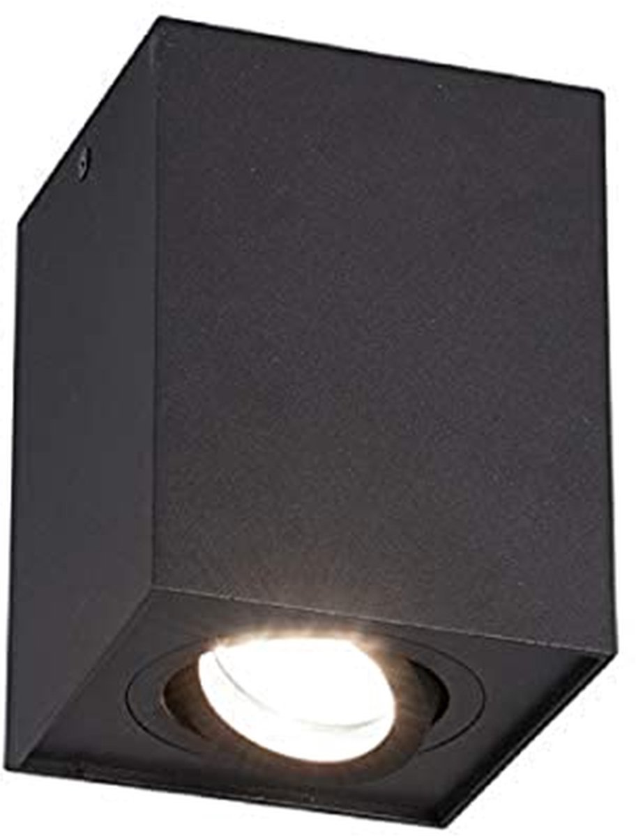 Moderne Plafondlamp in Mat Zwart met Draaibare Fitting voor GU10
