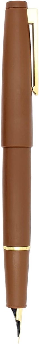 Kleurige vulpen met converter en geschenkdoos, gouden clip, ultra fijne nib (0.3mm), bruin, perfect voor schrijfliefhebbers en cadeau's