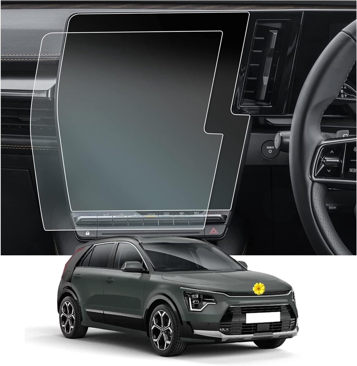 Navigatie Screen Protector voor Renault Austral, Espace 6 VI, Rafale en Megane E-Tech Hybrid 2023-2024 - Krasbestendige 12 Inch Beschermfolie voor GPS Scherm