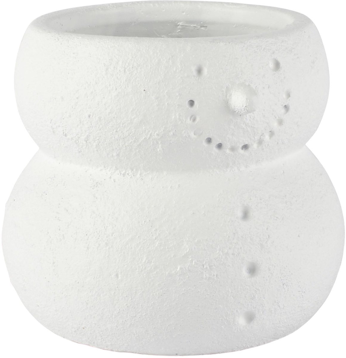 Dekoratief | Bloempot sneeuwman, wit, cement, 14x14x12cm | A265137