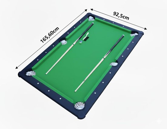 Converteerbare biljartplaat, 3 panelen, met accessoires, MDF-oppervlak met hoge dichtheid, groen — afbeelding 4