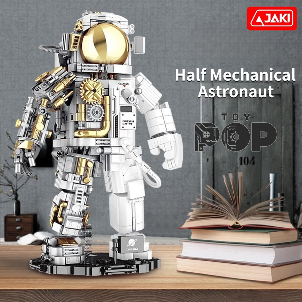 Jaki - Astronaut Ruimtevaarder | Artemis Space Wars Expert | Classic Creator STEM ideas speelgoed | Compatible met lego mould king mega bloks | Technic nasa ruimte robot bouwpakket | 1078 bouwstenen — afbeelding 4
