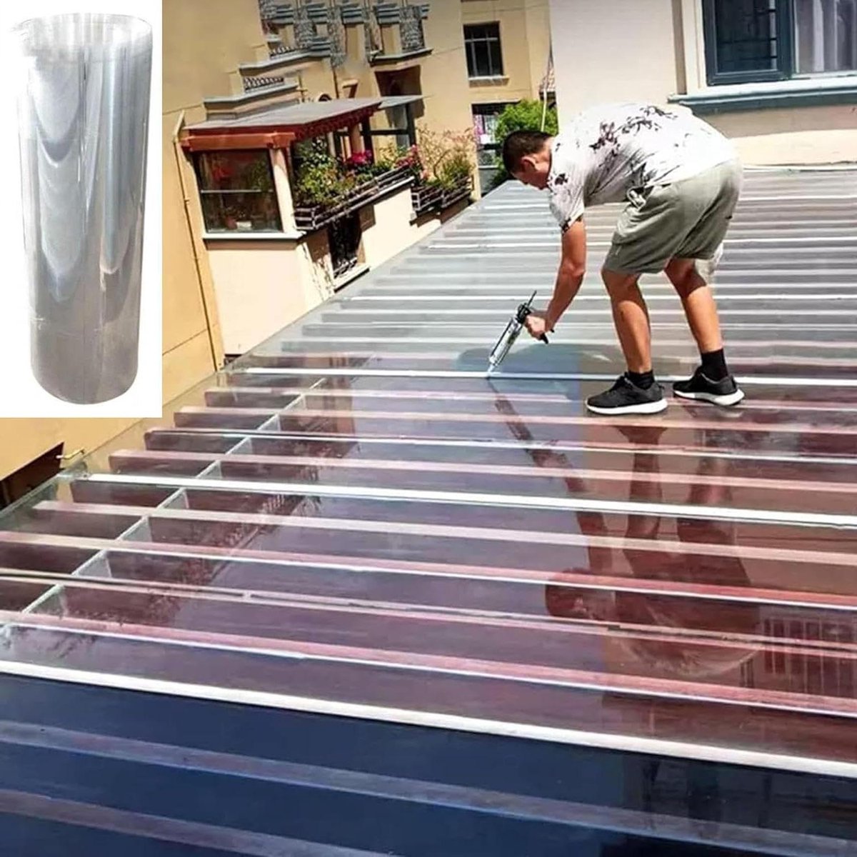 Polycarbonaat Dakplaat - Transparante Dakpanelen Kas - Bescherming Tegen Weer - Schokbestendig 1mm Dik - 1x3 meter - Transparant