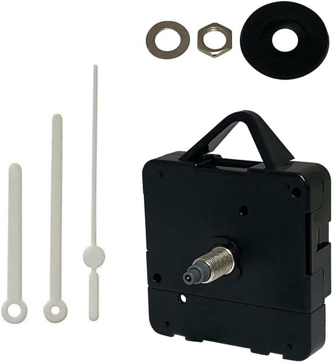 Klok Reparatie Set - Uurwerk Vervangen Klok - Wandklok Maken - Niet-tikkend Sweep Uurwerk - 80mm Wit - Wit