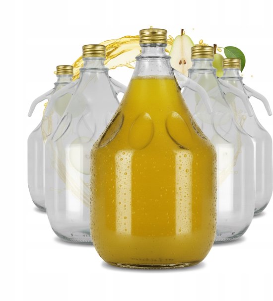 Bimberek DAMA Serie - Glazen Fles voor Wijn - 3 Liter - Met Handvat en Dop van Bimberek — afbeelding 2