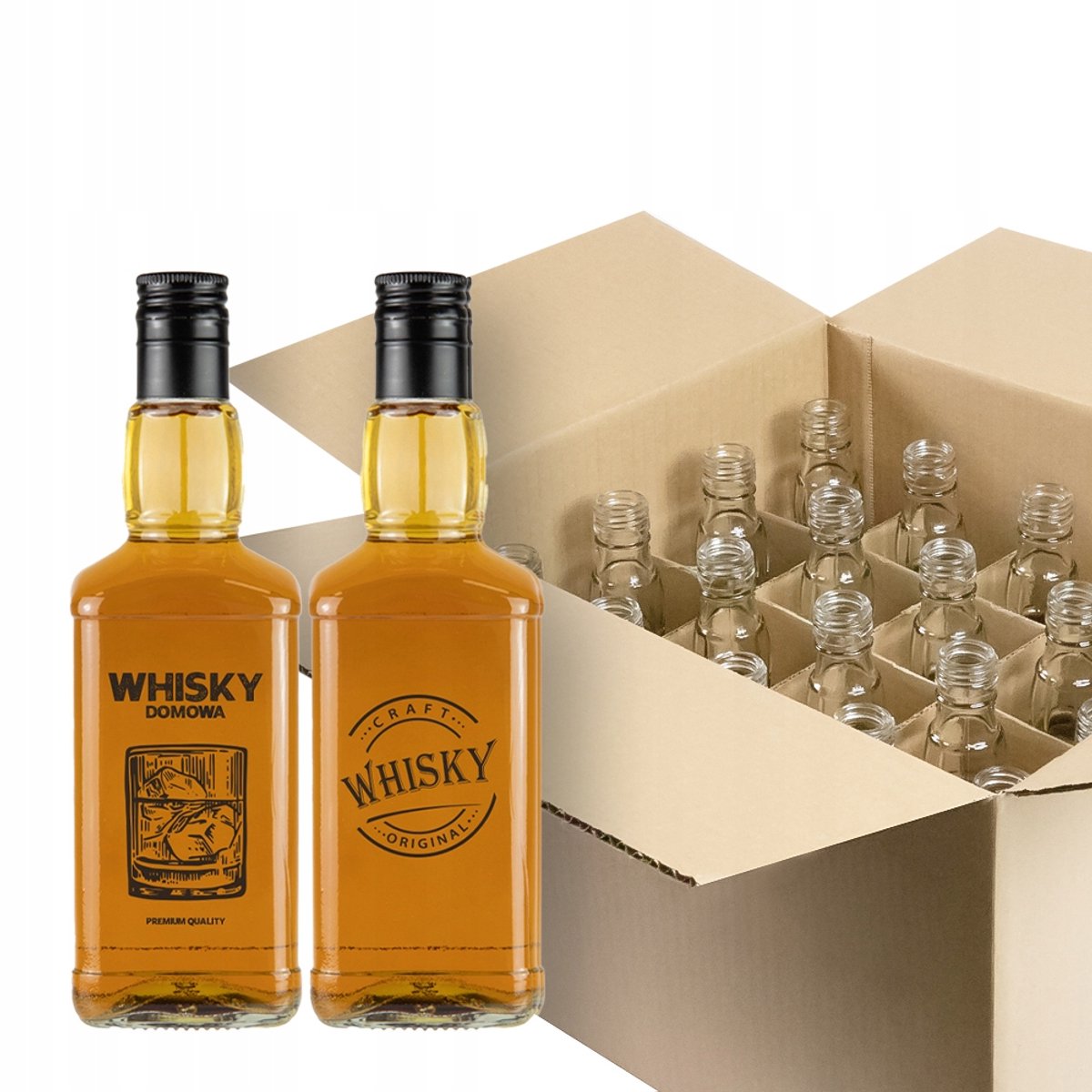 Bimberek Daniels - Glazen Fles - 0,5L - Whiskyfles - Decoratieve Bedrukking