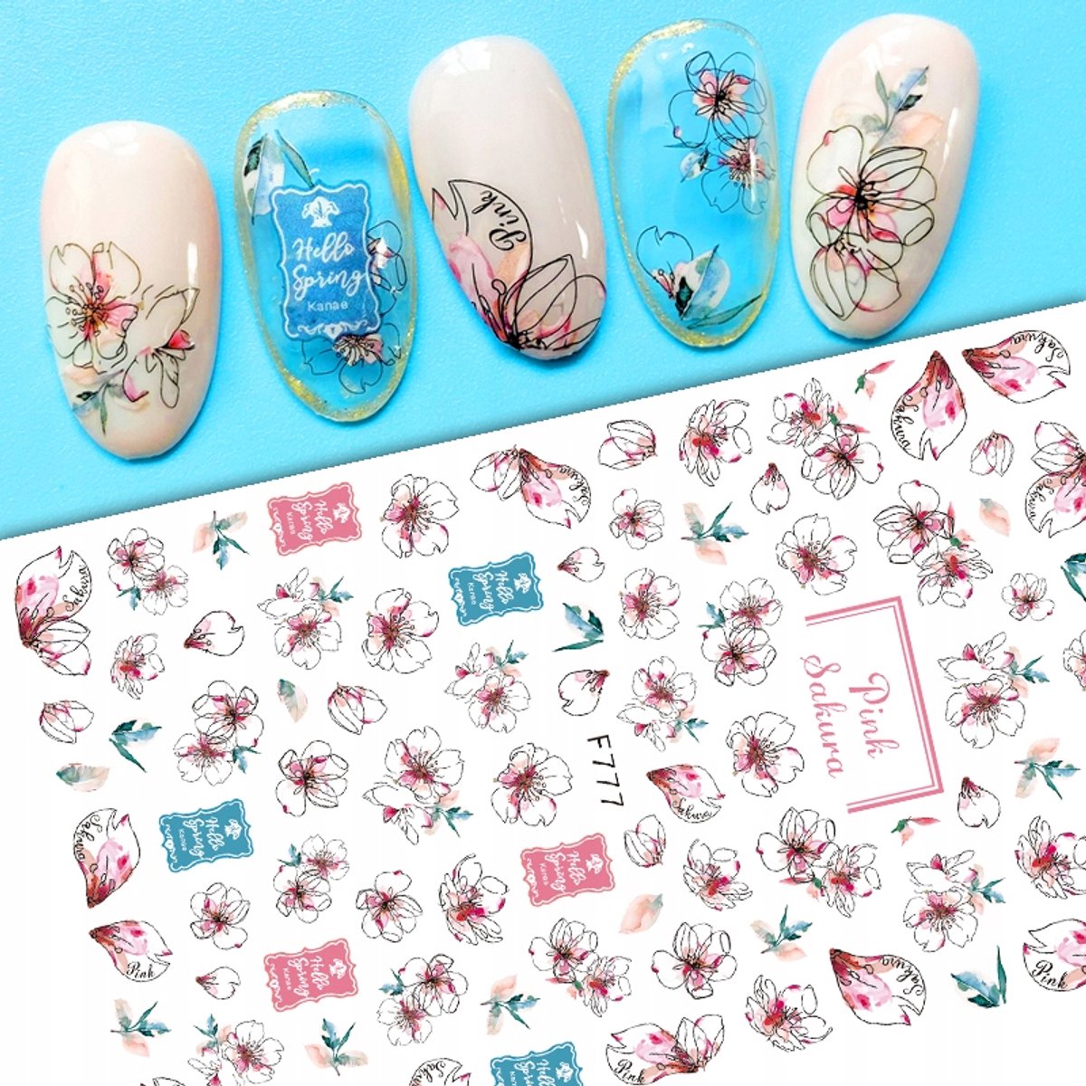 Frezarkowo - Zelfklevende Nagelstickers - Bloemen - Zomer