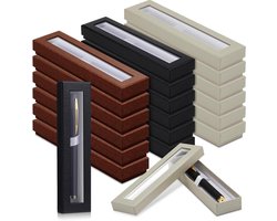 Colarr 36 Stuks Lege Pen Geschenkdoos Pen Case met Kussen Clear Deksel Kartonnen Pen Doos Pen Display Case voor Presentatie Sieraden Geschenkverpakking Kantoorbenodigdheden Verjaardag Souvenir, Zwart