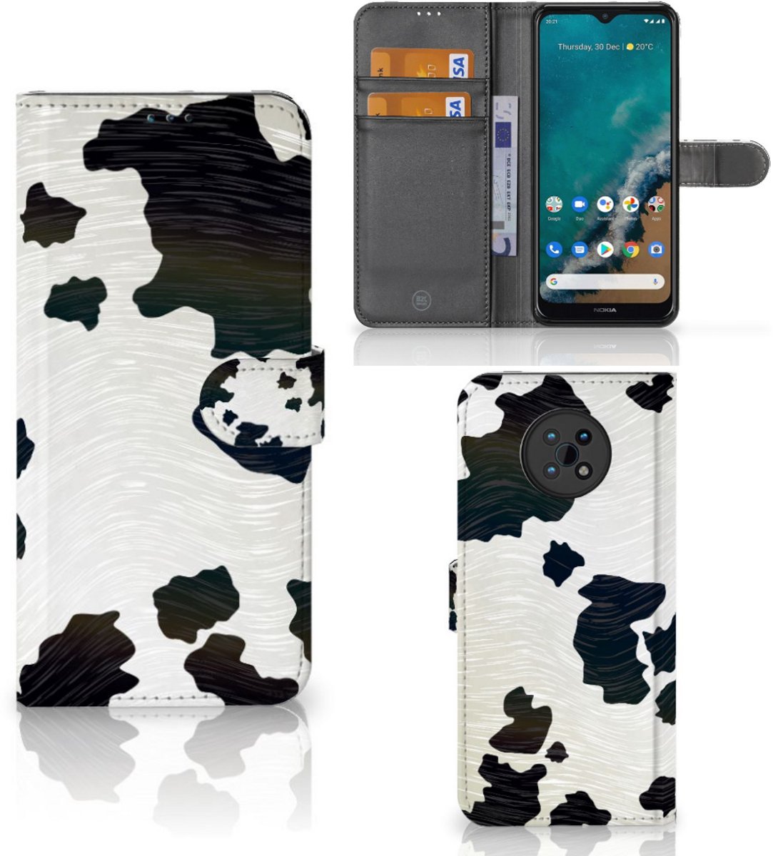 Nokia G50 Telefoonhoesje met Pasjes Koeienvlekken