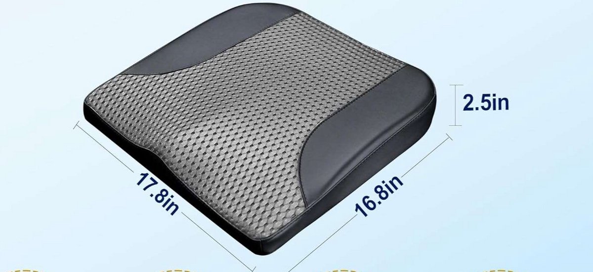 CE - Autostoelkussen - Memory Foam - Grijs - 42x45 cm