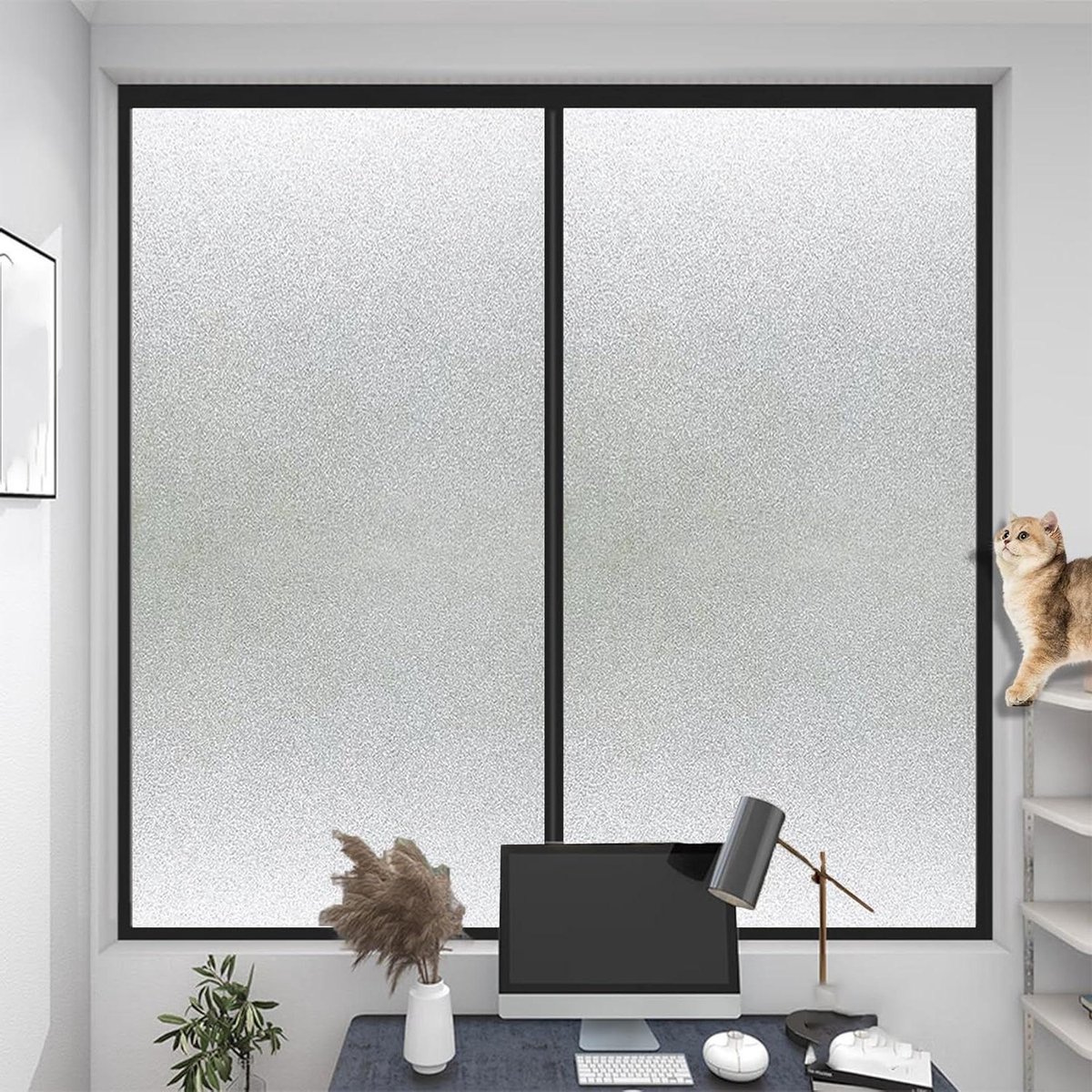 Zonwerende Raamfolie - Privacyfolie Glasfolie - Privacy Creëren - Zonder Lijm Statisch - 40 x 260 cm - Mat Zwart