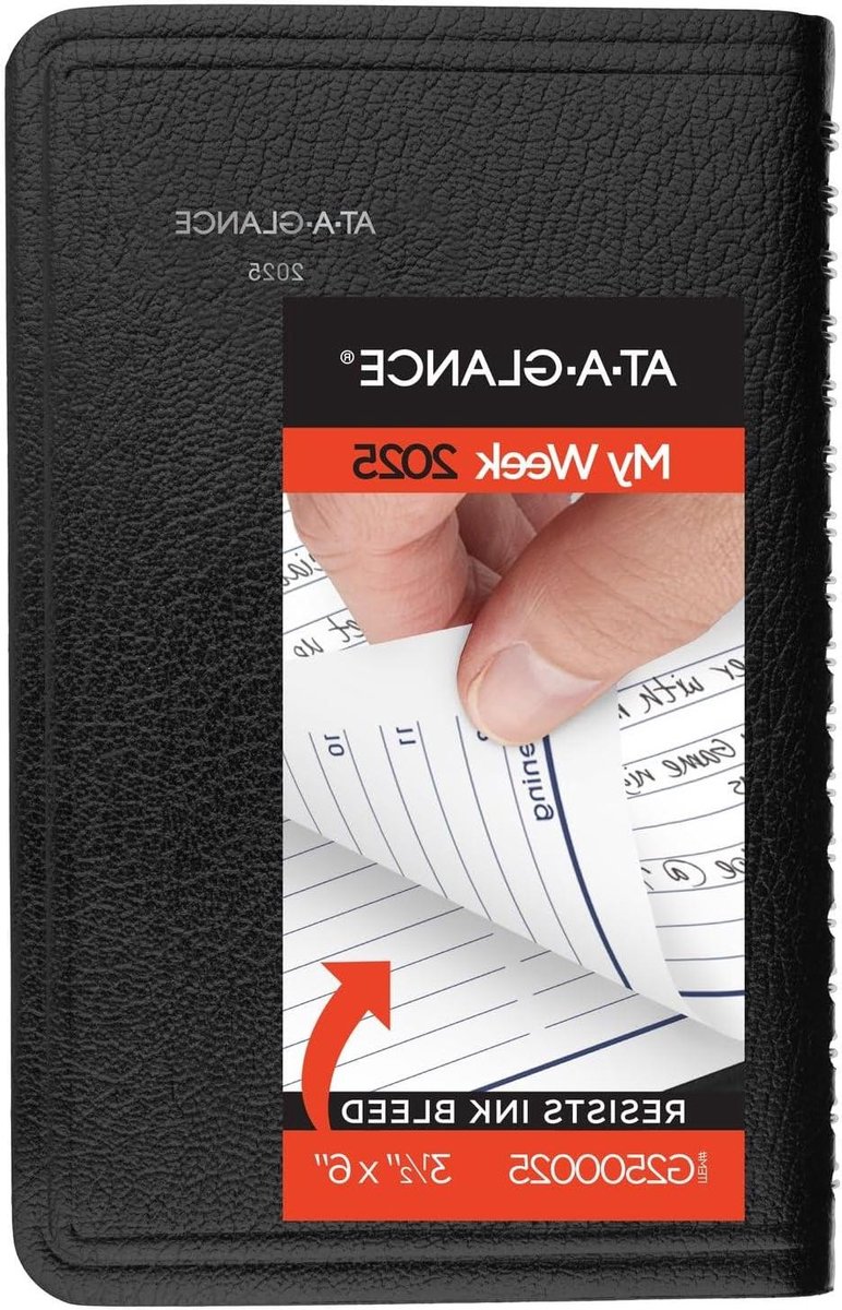 Weekplanner 2025 - Afsprakenboekje Agenda - Dagelijkse Planning - Inktbestendig Papier - 35 x 6 Inch - Zwart