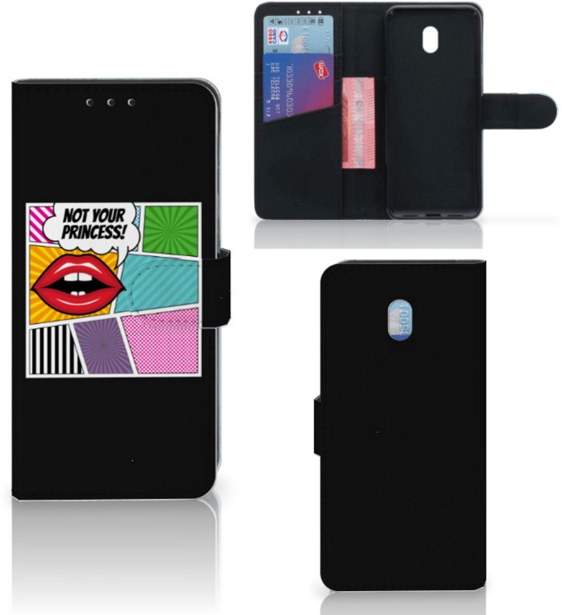Xiaomi Redmi 8A Wallet Case met Pasjes Popart Princess