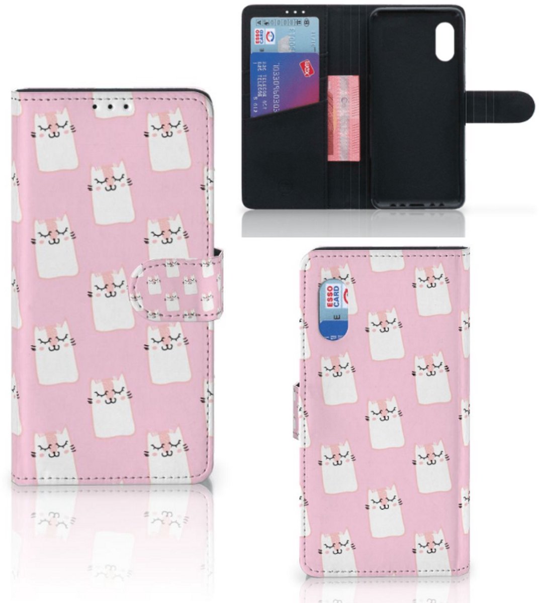Samsung Xcover Pro Telefoonhoesje met Pasjes Sleeping Cats
