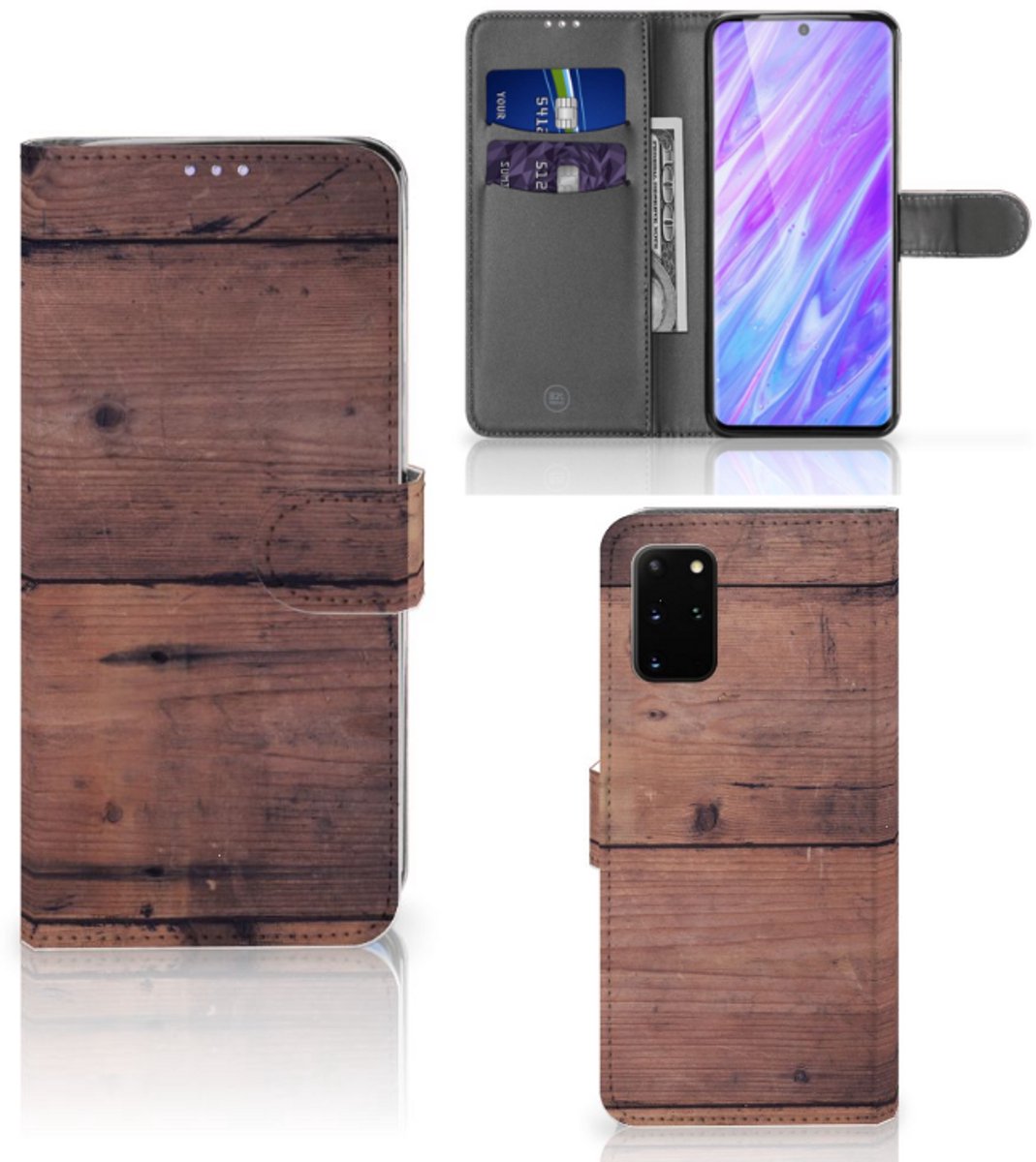 Samsung Galaxy S20 Plus Book Style Case Old Wood