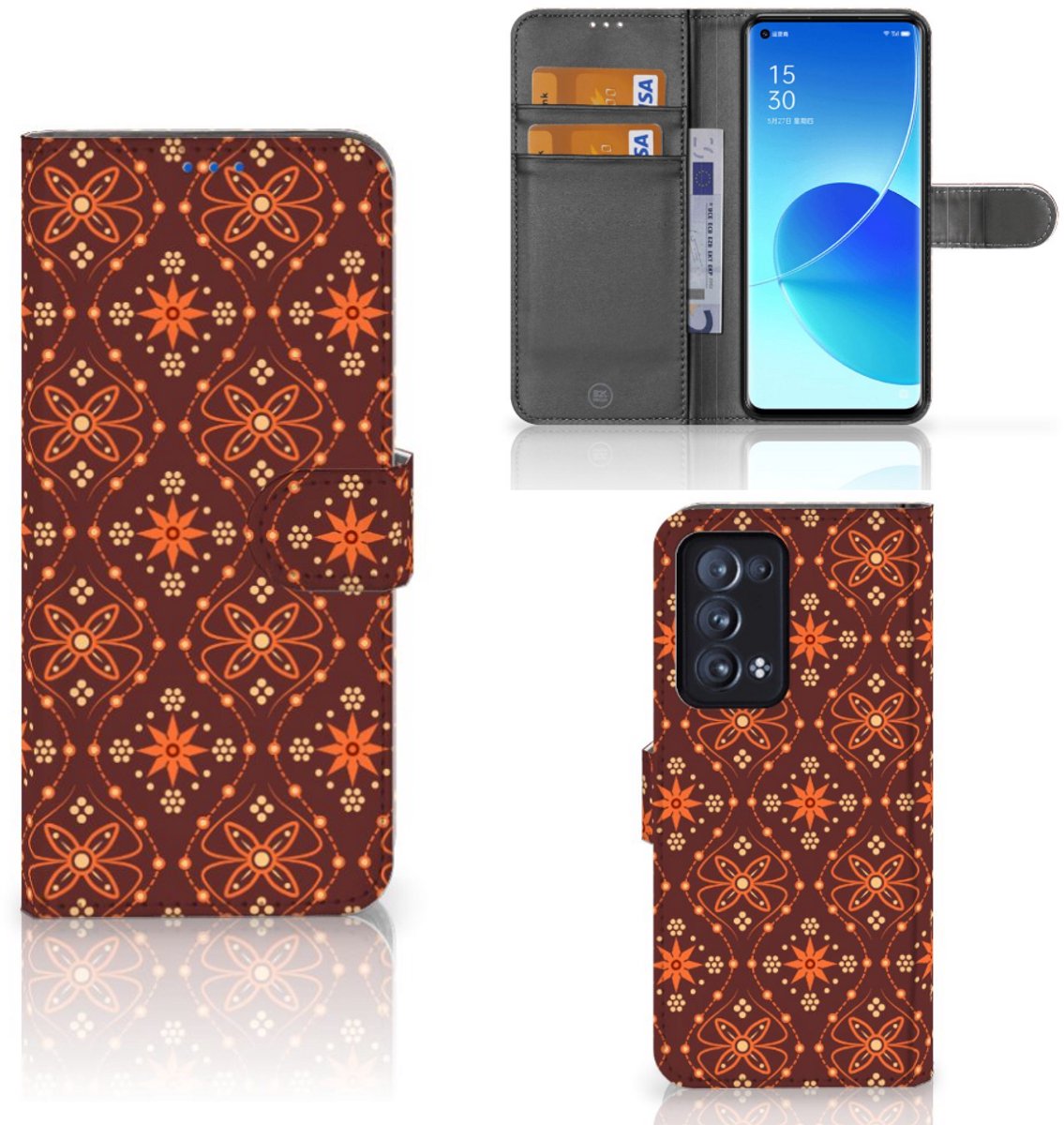 OPPO Reno 6 Pro Plus 5G Telefoon Hoesje Batik Brown