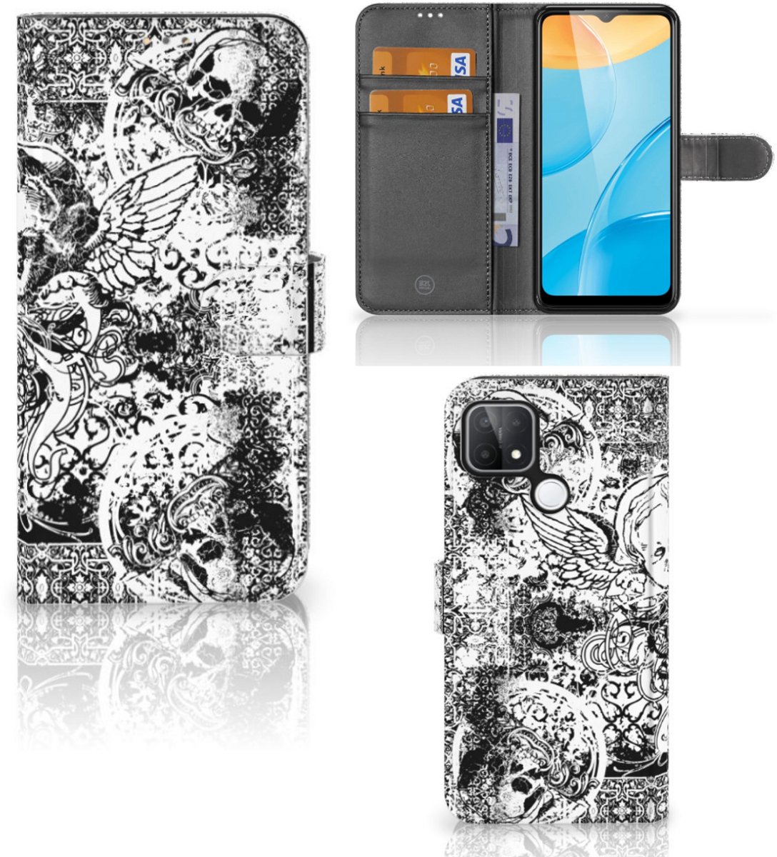 Telefoonhoesje met Naam OPPO A15 Skulls Angel