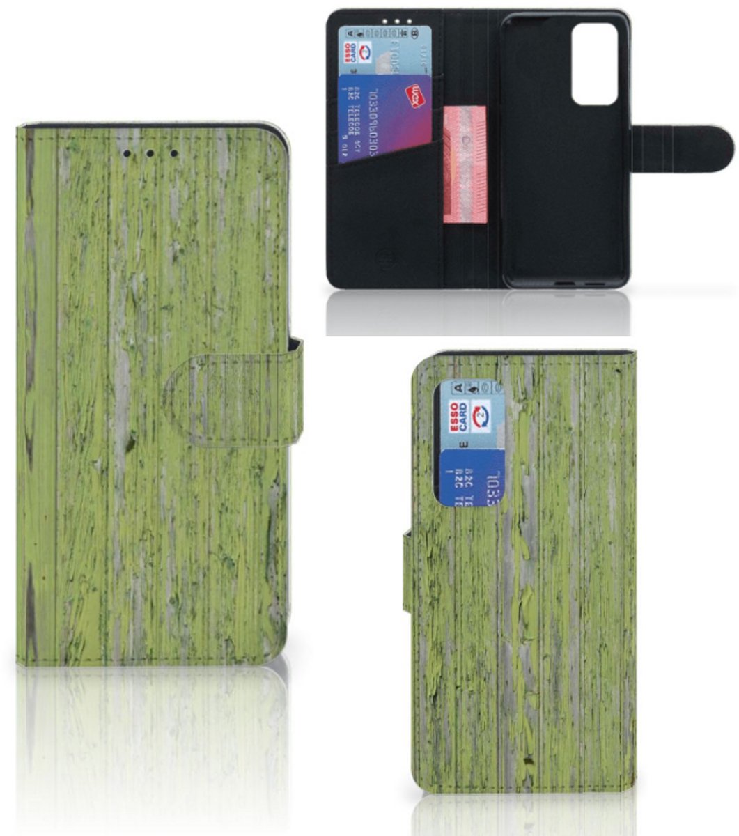 Huawei P40 Book Style Case Green Wood