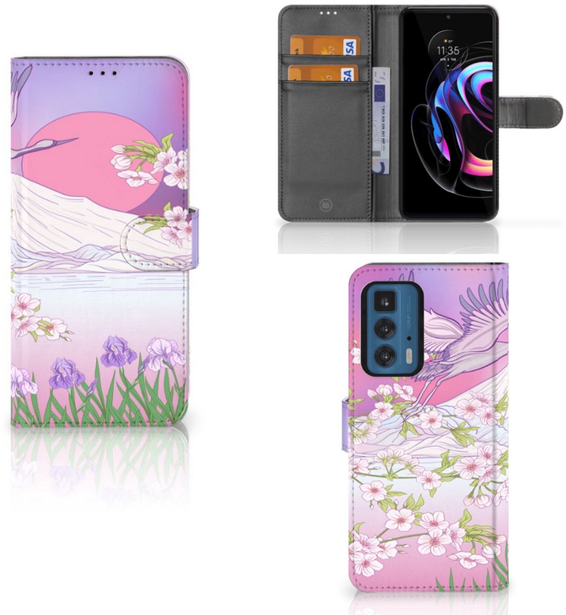 Motorola Edge 20 Pro Telefoonhoesje met Pasjes Bird Flying