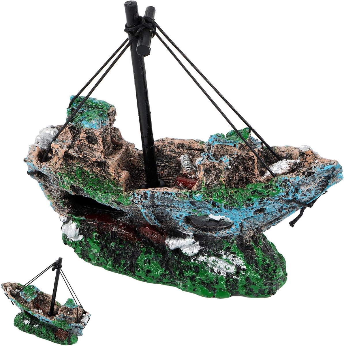 Decoratie voor Aquariums: Scheepswrak Ornamenten, Luchtbubbels en Accessoires voor Zoet- en Zoutwatertanks