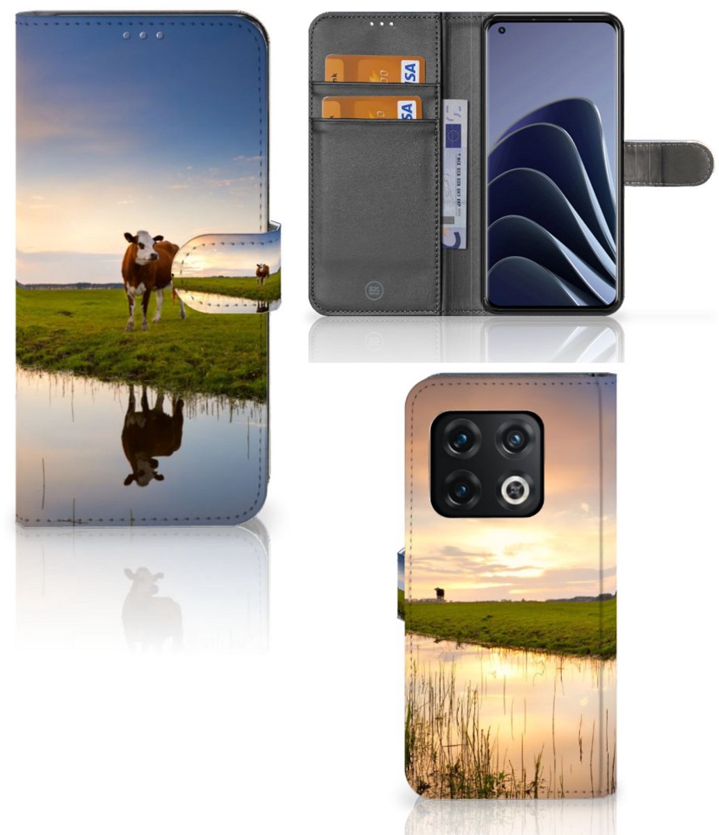 OnePlus 10 Pro Telefoonhoesje met Pasjes Koe