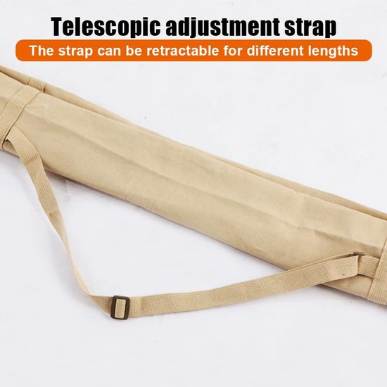 Vistas in paraplustijl met verstelbare schouderband en elastische sluiting ter bescherming van je hengel. Geschikt voor spinvissen, werpen en surfen. 1,2 m beige. Klassiek design. — afbeelding 5