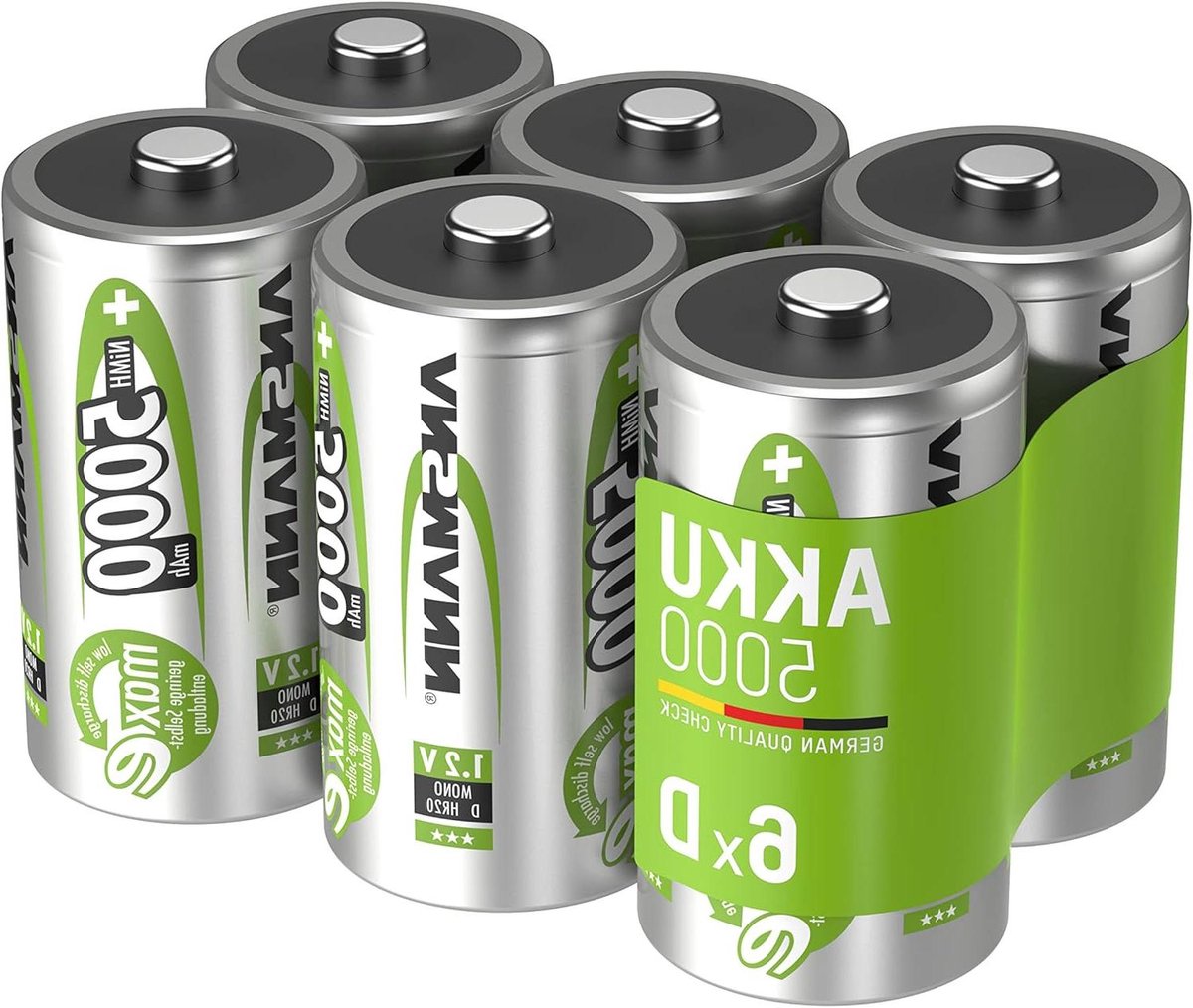 Oplaadbare D Batterijen - Mono D Accu's - Apparaten Voeden - MaxE Low Self-Discharge - 5000 mAh - None