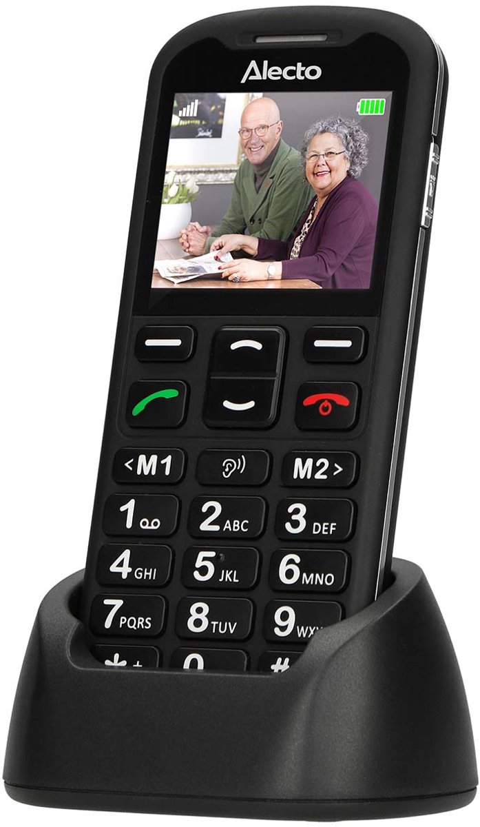 Alecto Senioren GSM - 4G - SOS-knop - Mobiele Telefoon voor senioren - CM10 - Zwart