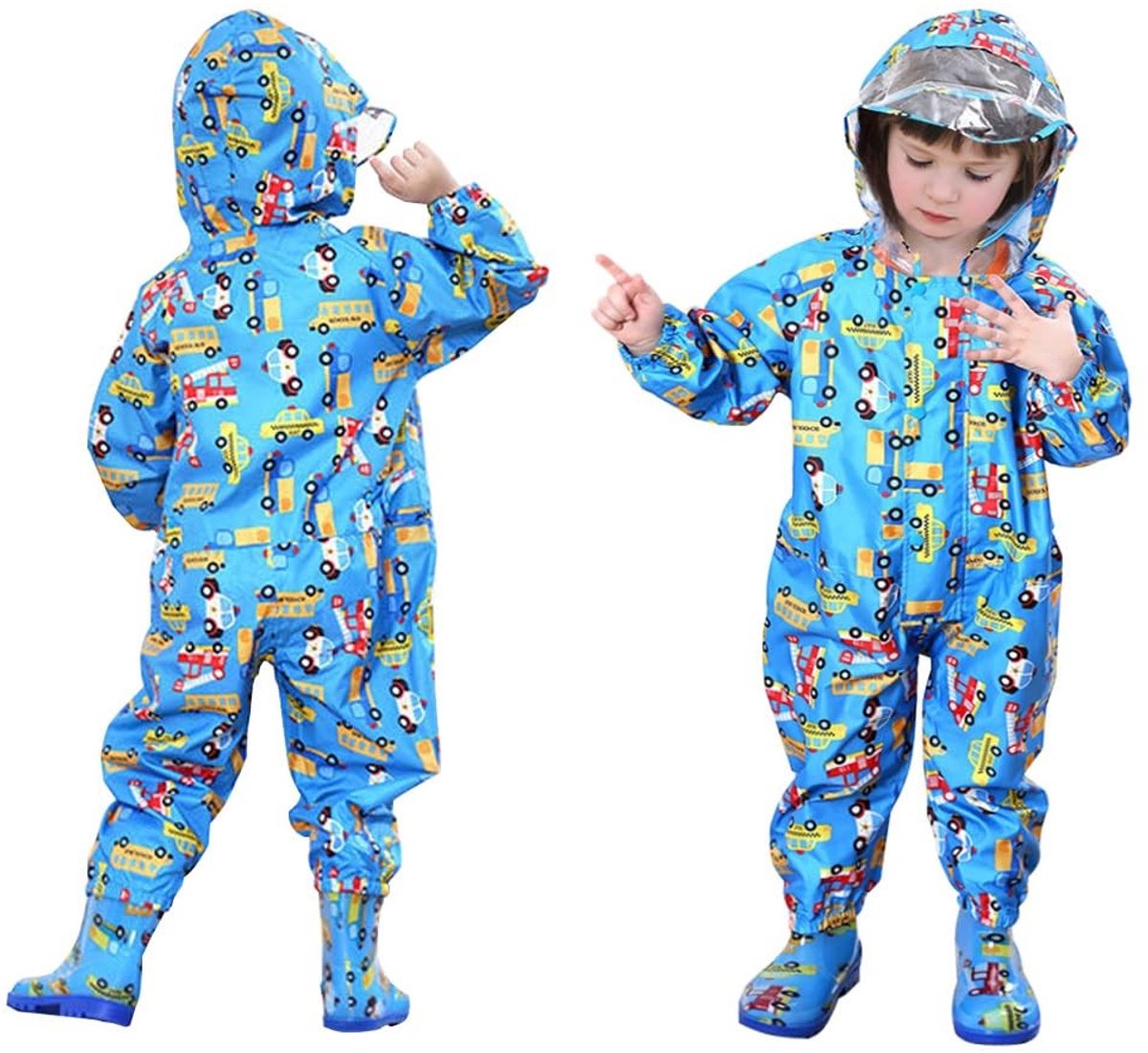One Piece Kinderen Waterdichte Hoodie Suit - Lichtgewicht en Herbruikbaar - Blauw