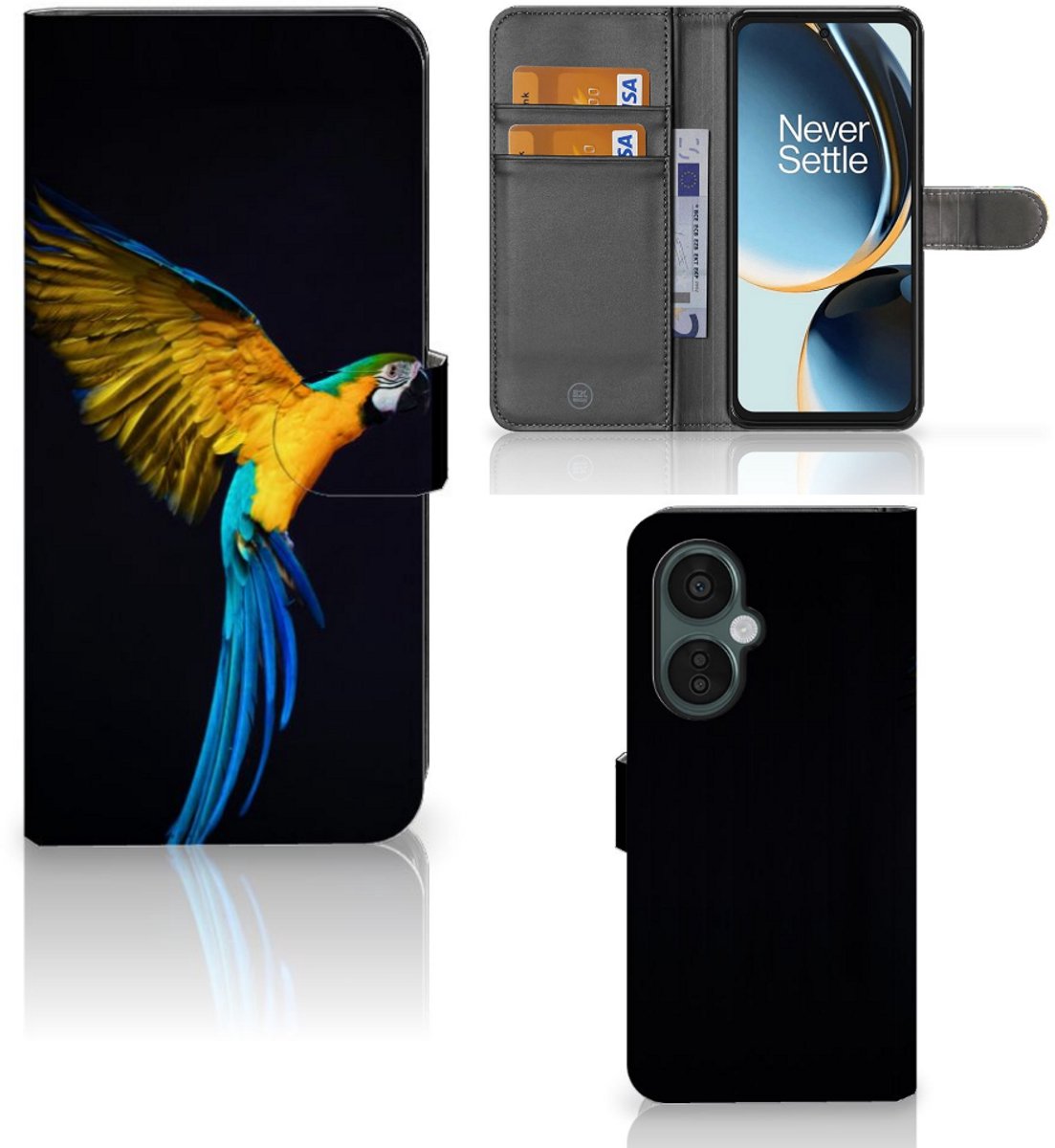 OnePlus Nord CE 3 Lite Telefoonhoesje met Pasjes Papegaai