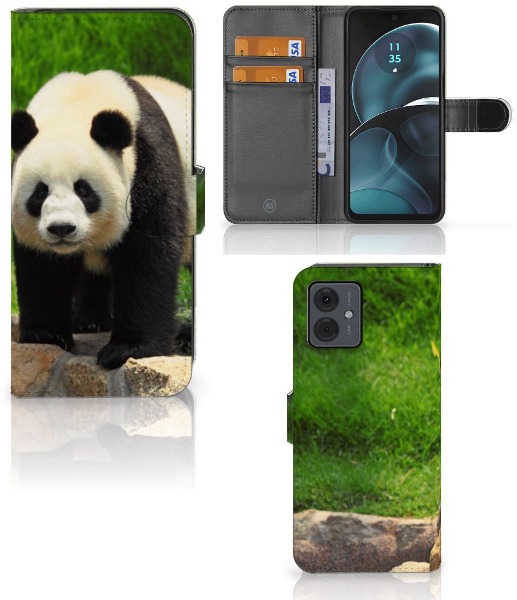 Motorola Moto G14 Telefoonhoesje met Pasjes Panda