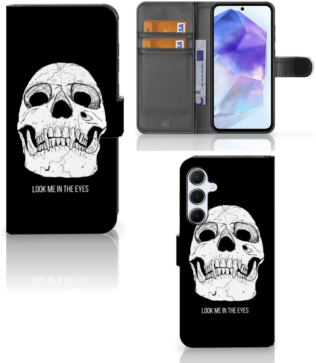 Telefoonhoesje met Naam Samsung Galaxy A55 Skull Eyes