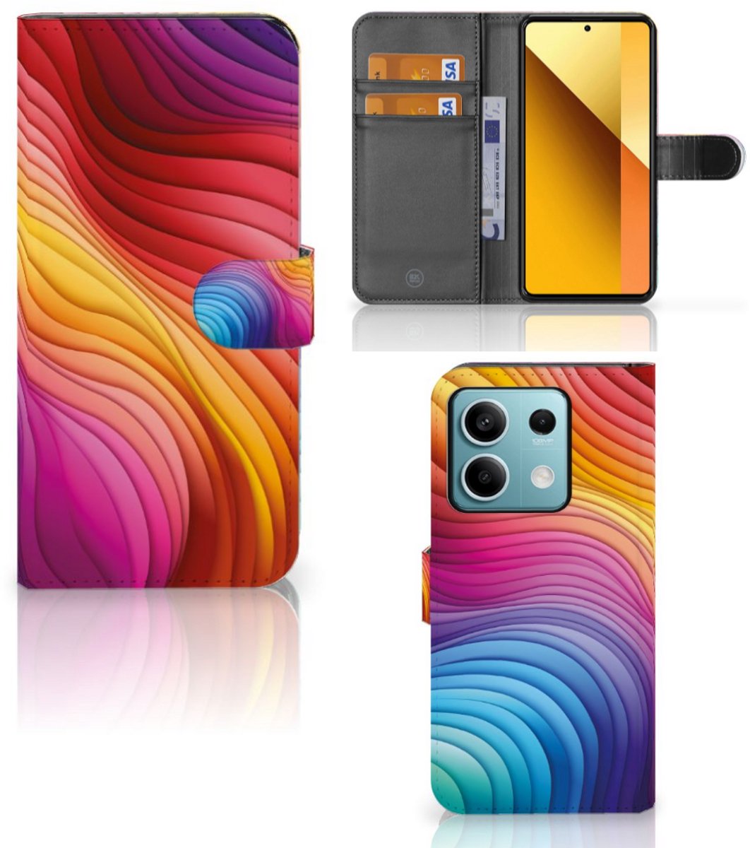 Book Case voor Xiaomi Redmi Note 13 5G Regenboog