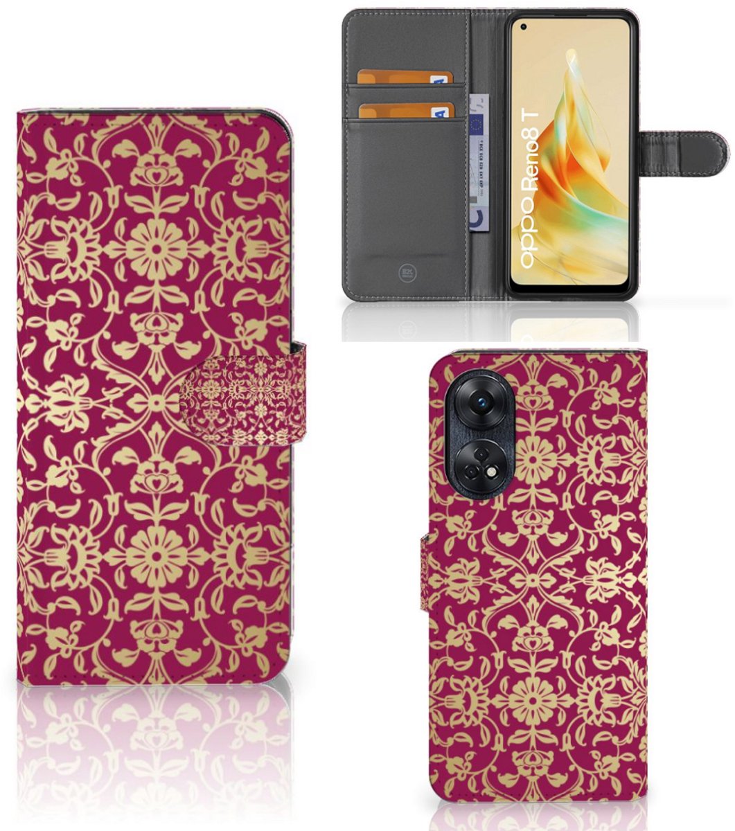 Wallet Case OPPO Reno8 T 4G Barok Pink