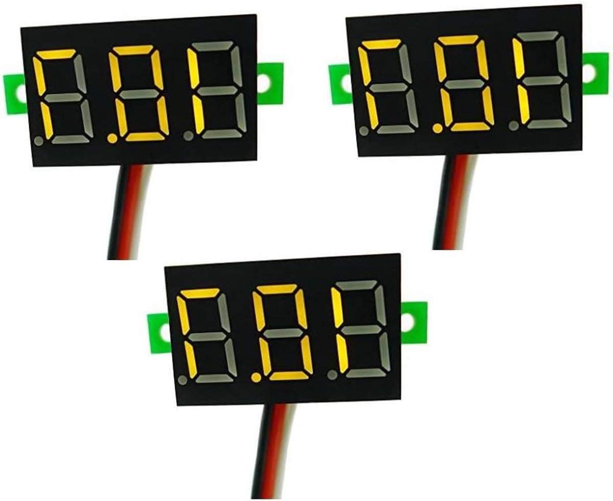 Digitale Voltmeter - Spanningsmeter LED - Controleren Batterij - Compact Formaat - 0-100V - Rood