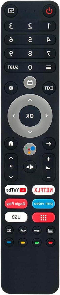 Spraakafstandsbediening TV - Universele afstandsbediening - TV bedienen - Geen programmering nodig - 17 x 5 x 1 cm - Zwart